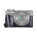ฐานเคสครึ่งตัวกล้องหนัง PU เกลียว 1/4 นิ้ว สำหรับ Canon G7 X Mark II, สำหรับ Canon G7X2