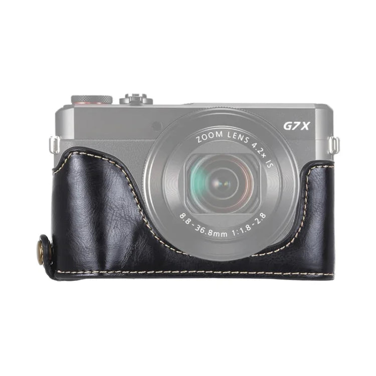 ฐานเคสครึ่งตัวกล้องหนัง PU เกลียว 1/4 นิ้ว สำหรับ Canon G7 X Mark II, สำหรับ Canon G7X2