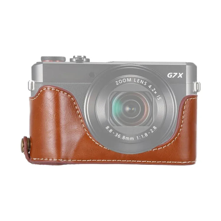 ฐานเคสครึ่งตัวกล้องหนัง PU เกลียว 1/4 นิ้ว สำหรับ Canon G7 X Mark II, สำหรับ Canon G7X2