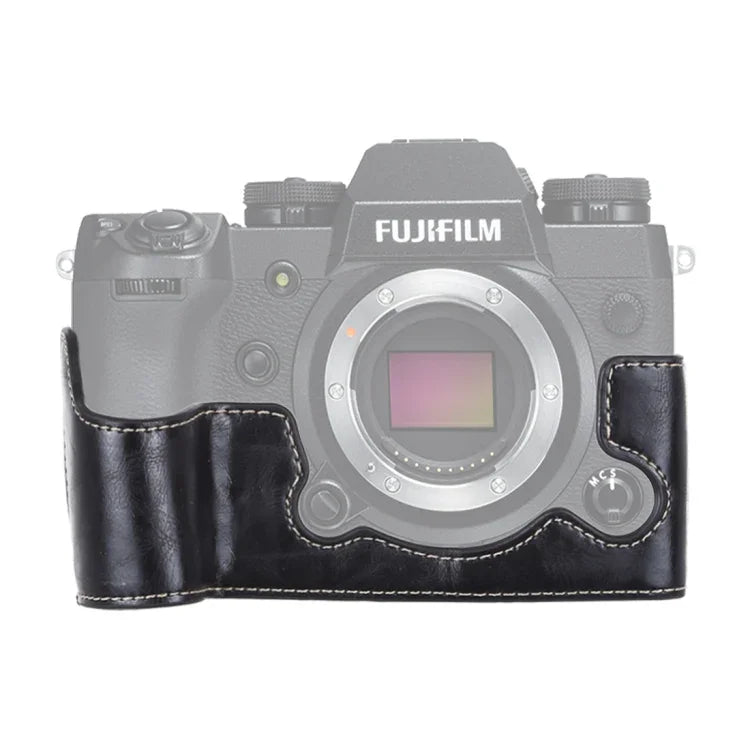 ฐานเคสครึ่งตัวกล้องหนัง PU เกลียว 1/4 นิ้ว สำหรับ FUJIFILM X-H1, สำหรับ FUJIFILM X-H1, สำหรับ FUJIFILM XH1