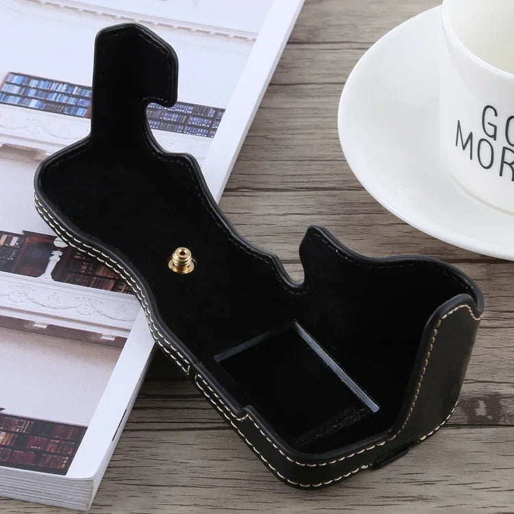 ฐานเคสครึ่งตัวกล้องหนัง PU เกลียว 1/4 นิ้ว สำหรับ FUJIFILM X-H1, สำหรับ FUJIFILM X-H1, สำหรับ FUJIFILM XH1