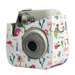 กระเป๋าใส่กล้องหนัง PU ลายฟลามิงโก้และต้นกระบองเพชร สำหรับกล้อง FUJIFILM Instax Mini 7S / 7C, ฟลามิงโก้กระบองเพชร