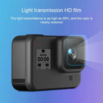 ฟิล์มกันรอยเลนส์กล้อง HD สำหรับ GoPro HERO8 Black + ฟิล์มกันรอยหน้าจอ LCD HD