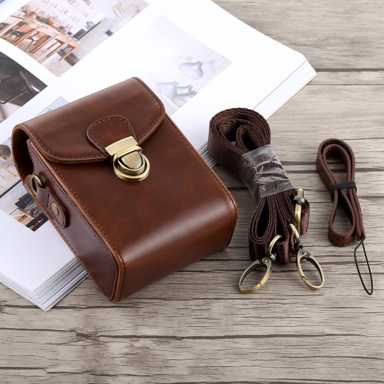 กระเป๋าเคสหนัง PU แบบเต็มตัวสำหรับกล้อง พร้อมสายหิ้วมือและสายคล้องคอ สำหรับ Canon G7X II / G9X Mark II, Sony RX100 / M2, สำหรับ RX100, สำหรับ G7X II