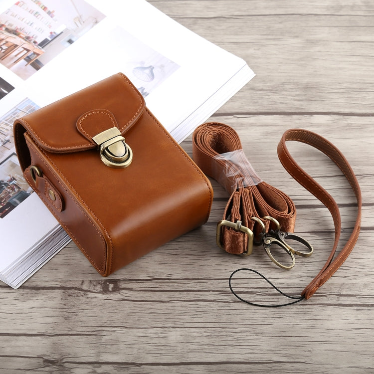 กระเป๋าเคสหนัง PU แบบเต็มตัวสำหรับกล้อง พร้อมสายหิ้วมือและสายคล้องคอ สำหรับ Canon G7X II / G9X Mark II, Sony RX100 / M2, สำหรับ RX100, สำหรับ G7X II