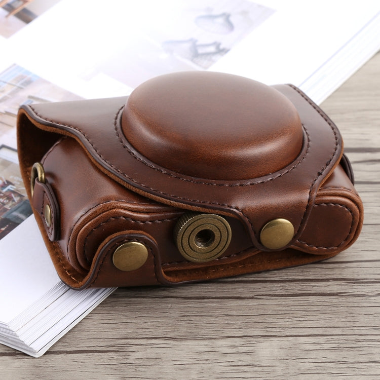 กระเป๋าเคสหนัง PU แบบเต็มตัวสำหรับกล้อง พร้อมสาย สำหรับ Sony DSC-HX90, สำหรับ Sony HX90