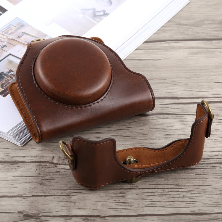 กระเป๋าเคสหนัง PU แบบเต็มตัวสำหรับกล้อง พร้อมสาย สำหรับ Sony DSC-HX90, สำหรับ Sony HX90