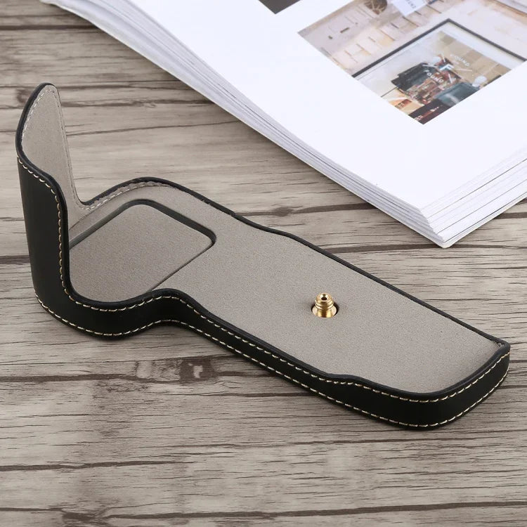 ฐานเคสหนัง PU ครึ่งตัวสำหรับกล้อง พร้อมเกลียว 1/4 นิ้ว สำหรับ Canon EOS 5D Mark IV / 5D Mark III, สำหรับ Canon 5D4