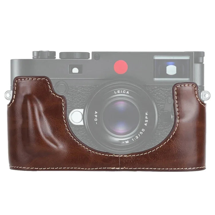 ฐานเคสหนัง PU ครึ่งตัวสำหรับกล้อง พร้อมเกลียว 1/4 นิ้ว สำหรับ Leica M10, สำหรับ Leica M10