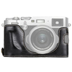 ฐานเคสหนัง PU ครึ่งตัวสำหรับกล้อง พร้อมเกลียว 1/4 นิ้ว สำหรับ FUJIFILM X100F, สำหรับ FUJIFILM X100F