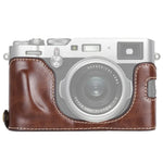 ฐานเคสหนัง PU ครึ่งตัวสำหรับกล้อง พร้อมเกลียว 1/4 นิ้ว สำหรับ FUJIFILM X100F, สำหรับ FUJIFILM X100F