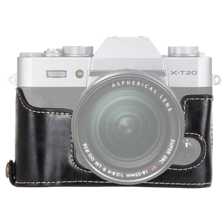 ฐานเคสครึ่งกล้องหนัง PU พร้อมเกลียว 1/4 นิ้ว สำหรับ FUJIFILM X-T10 / X-T20, สำหรับ FUJIFILM XT10, สำหรับ FUJIFILM XT10
