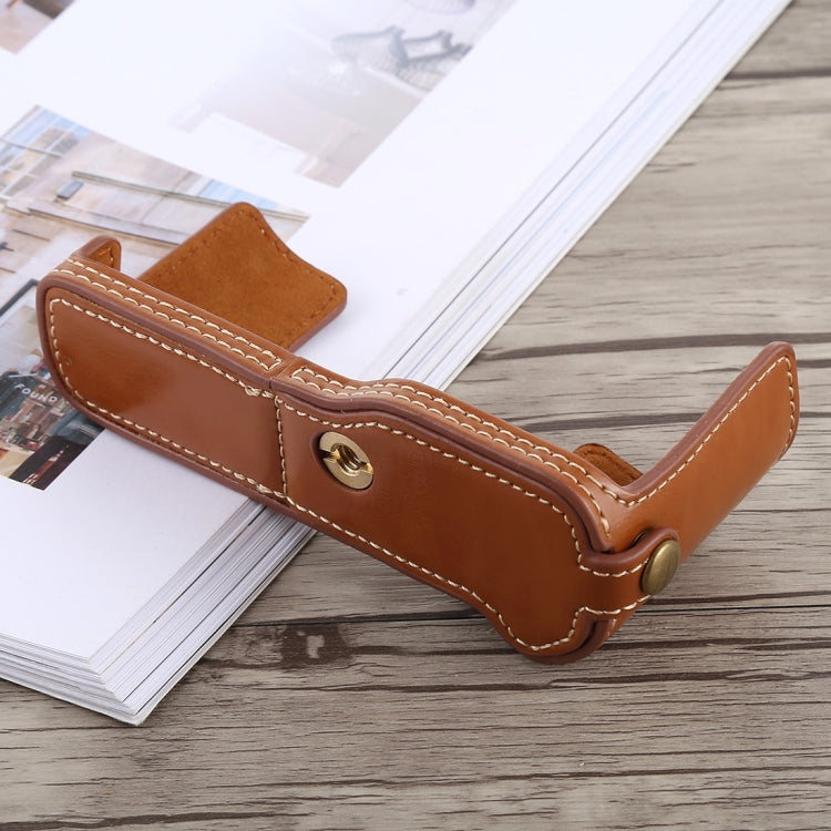 ฐานเคสครึ่งกล้องหนัง PU พร้อมเกลียว 1/4 นิ้ว สำหรับ FUJIFILM X-T10 / X-T20, สำหรับ FUJIFILM XT10, สำหรับ FUJIFILM XT10