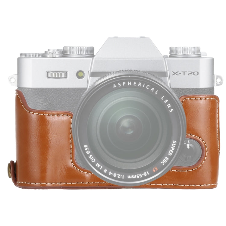 ฐานเคสครึ่งกล้องหนัง PU พร้อมเกลียว 1/4 นิ้ว สำหรับ FUJIFILM X-T10 / X-T20, สำหรับ FUJIFILM XT10, สำหรับ FUJIFILM XT10