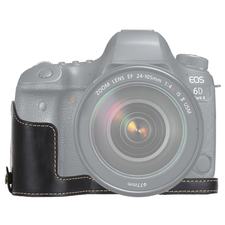 ฐานเคสครึ่งกล้องหนัง PU พร้อมเกลียว 1/4 นิ้ว สำหรับ Canon EOS 6D / 6D Mark II, สำหรับ Canon 6D2