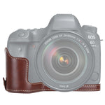 ฐานเคสครึ่งกล้องหนัง PU พร้อมเกลียว 1/4 นิ้ว สำหรับ Canon EOS 6D / 6D Mark II, สำหรับ Canon 6D2