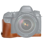 ฐานเคสครึ่งกล้องหนัง PU พร้อมเกลียว 1/4 นิ้ว สำหรับ Canon EOS 6D / 6D Mark II, สำหรับ Canon 6D2