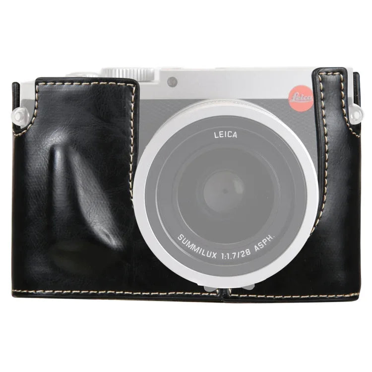 ฐานเคสกล้องหนัง PU ครึ่งตัวพร้อมเกลียว 1/4 นิ้ว สำหรับ Leica Q (Typ 116), สำหรับ Leica Q