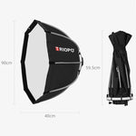 TRIOPO KS90 โดมซอฟต์บ็อกซ์แบบแปดเหลี่ยมขนาด 90 ซม. พร้อมด้ามจับและขาตั้งสำหรับแฟลช Speedlite, KS90