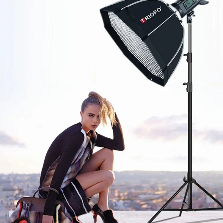 ซอฟต์บ็อกซ์แฟลช Speedlite รูปแปดเหลี่ยมตะแกรงรังผึ้ง TRIOPO S120 ขนาดเส้นผ่านศูนย์กลาง 120 ซม. สำหรับสตูดิโอ, ขนาดเส้นผ่านศูนย์กลาง 120 ซม.