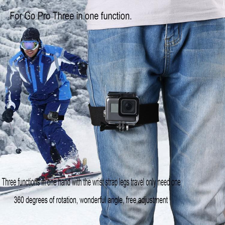 สายรัดข้อมือ แขน ขา 3 in 1 พร้อมขาตั้งหมุน 360 องศา สำหรับกล้องแอคชั่น GoPro, Insta360, DJI และอื่นๆ, GP278