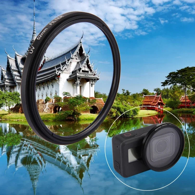 ฟิลเตอร์เลนส์ UV 3 in 1 ขนาด 52mm พร้อมฝาปิด สำหรับ GoPro HERO7 Black/6/5, ฟิลเตอร์เลนส์ UV 52mm