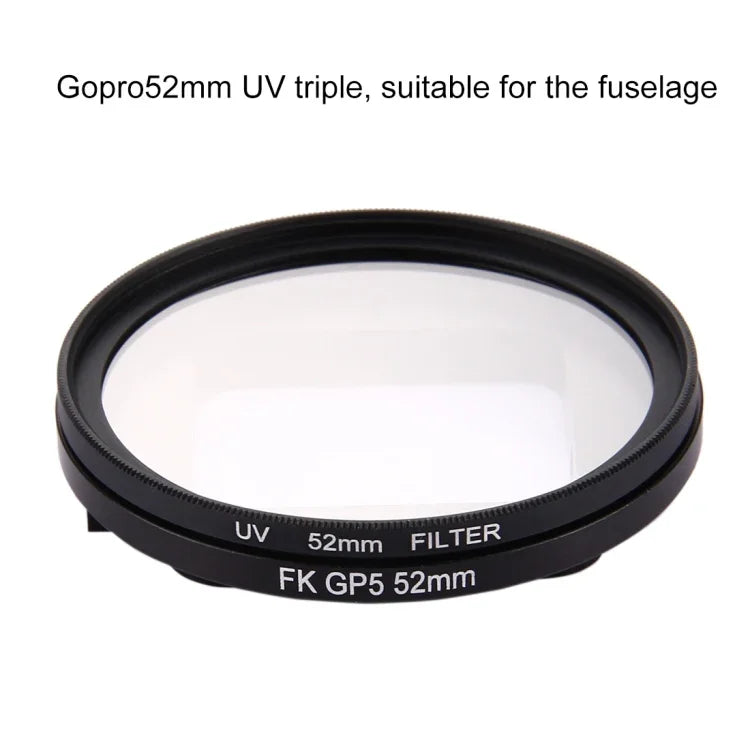ฟิลเตอร์เลนส์ UV 3 in 1 ขนาด 52mm พร้อมฝาปิด สำหรับ GoPro HERO7 Black/6/5, ฟิลเตอร์เลนส์ UV 52mm
