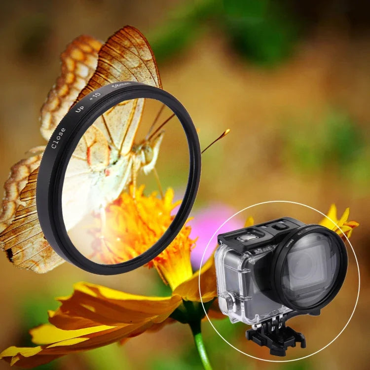 ฟิลเตอร์เลนส์ขยายใกล้ 10X 2-in-1 ขนาด 58 มม. สำหรับ GoPro HERO7 Black/6/5, ฟิลเตอร์เลนส์ขยายใกล้ขนาด 58 มม.