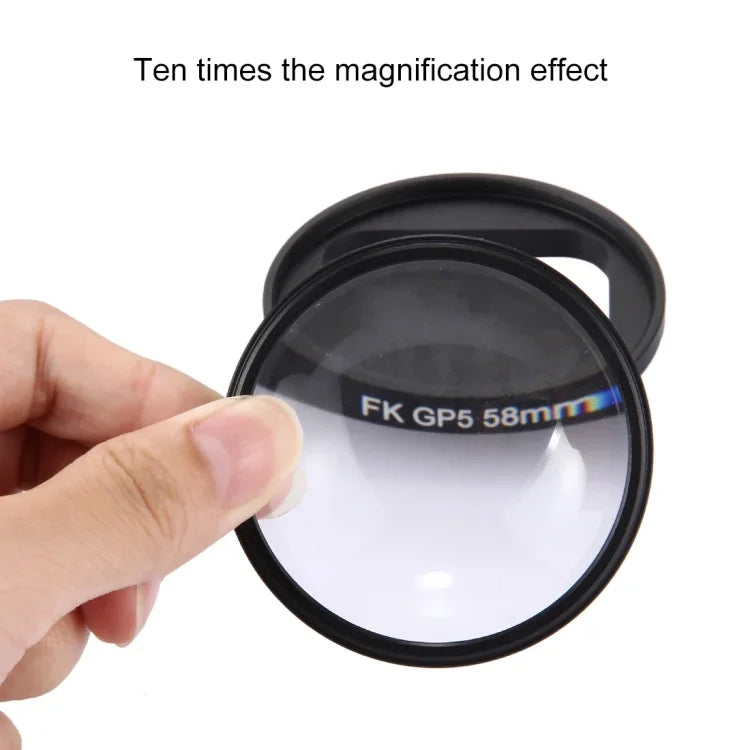 58mm 2 in 1 10X Close-Up Lens Filter for GoPro HERO7 Black/6 /5, 58mm Close-Up Lens