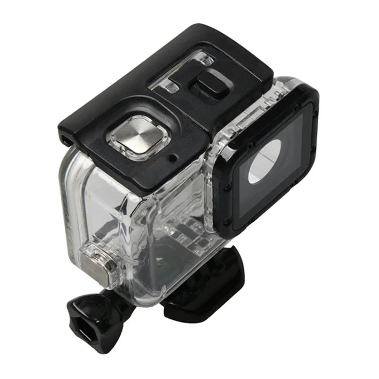 เคสกันน้ำสำหรับ GoPro HERO6 /5 พร้อมฝาหลังโปร่งแสงและตัวล็อก พร้อมฐานยึดและสกรูพื้นฐาน, เคสกันน้ำ