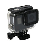 เคสกันน้ำสำหรับ GoPro HERO6 /5 พร้อมฝาหลังโปร่งแสงและตัวล็อก พร้อมฐานยึดและสกรูพื้นฐาน, เคสกันน้ำ