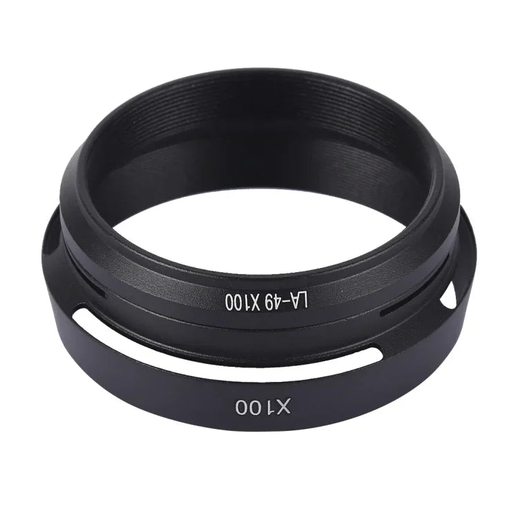 ฮูดเลนส์โลหะระบายอากาศขนาด 49 มม. สำหรับ Fujifilm X100, LA-49 X100 (สีดำ), LA-49 X100 (สีเงิน)