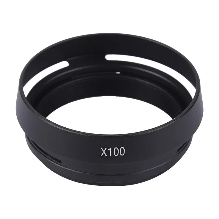 ฮูดเลนส์โลหะระบายอากาศขนาด 49 มม. สำหรับ Fujifilm X100, LA-49 X100 (สีดำ), LA-49 X100 (สีเงิน)