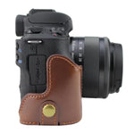 ฐานเคสกล้องหนัง PU ครึ่งตัวพร้อมเกลียว 1/4 นิ้ว สำหรับ Canon EOS M50 / M50 Mark II, สำหรับ Canon EOS M50