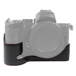 ฐานเคสกล้องหนัง PU ครึ่งตัวพร้อมเกลียว 1/4 นิ้ว สำหรับ Nikon Z50, สำหรับ Nikon Z50