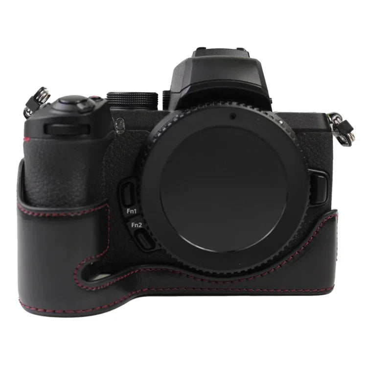 ฐานเคสกล้องหนัง PU ครึ่งตัวพร้อมเกลียว 1/4 นิ้ว สำหรับ Nikon Z50, สำหรับ Nikon Z50