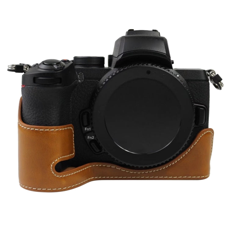 1/4 inch Thread PU Leather Camera Half Case Base for Nikon Z50, For Nikon Z50