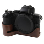 ฐานเคสกล้องหนัง PU ครึ่งตัวพร้อมเกลียว 1/4 นิ้ว สำหรับ Nikon Z50, สำหรับ Nikon Z50