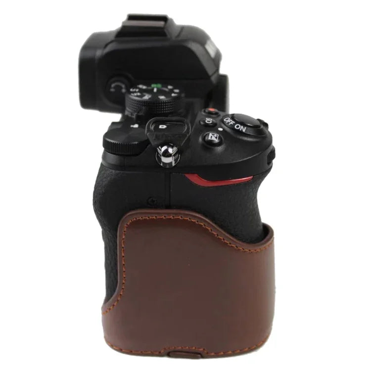 ฐานเคสกล้องหนัง PU ครึ่งตัวพร้อมเกลียว 1/4 นิ้ว สำหรับ Nikon Z50, สำหรับ Nikon Z50