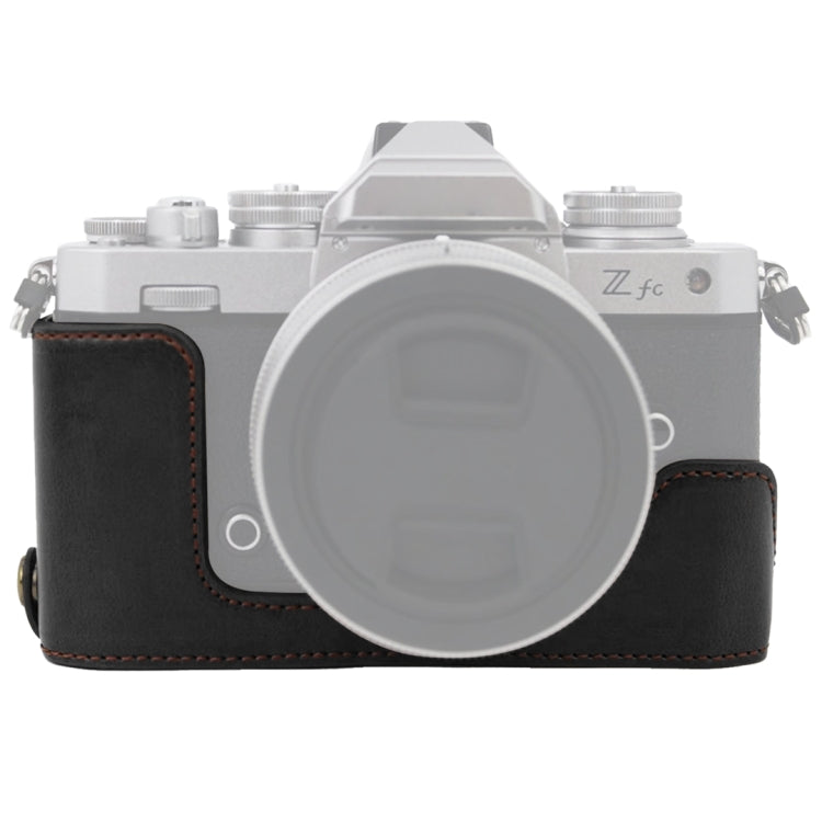 ฐานเคสกล้องหนัง PU ครึ่งตัวพร้อมเกลียว 1/4 นิ้ว สำหรับ Nikon Z fc, สำหรับ Nikon Z fc