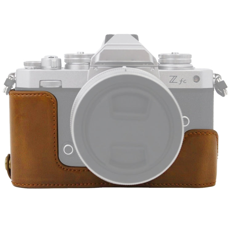 ฐานเคสกล้องหนัง PU ครึ่งตัวพร้อมเกลียว 1/4 นิ้ว สำหรับ Nikon Z fc, สำหรับ Nikon Z fc