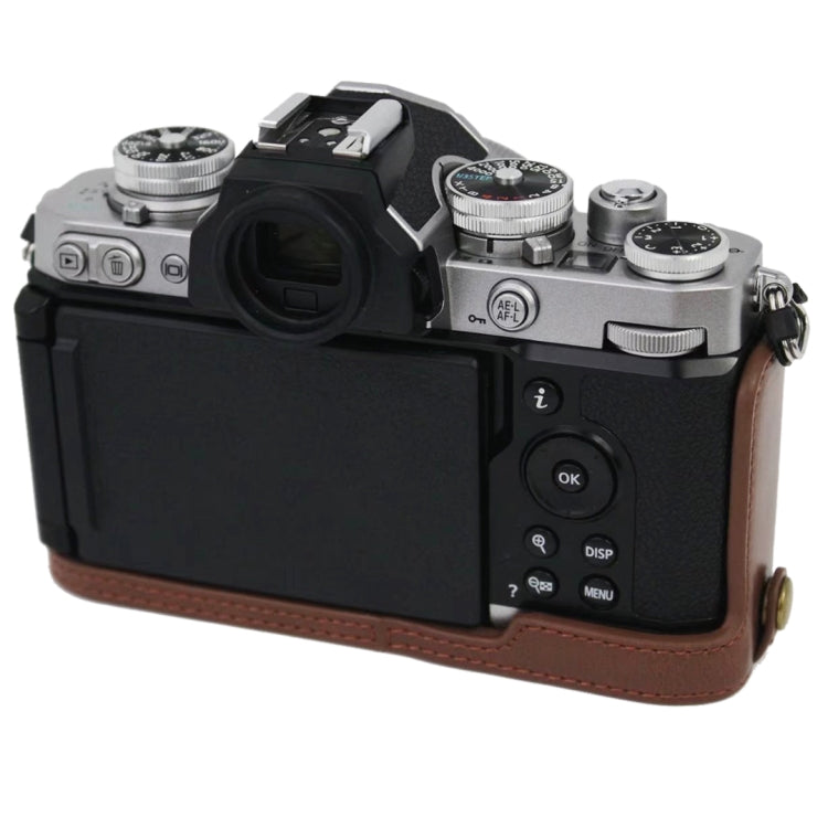 ฐานเคสกล้องหนัง PU ครึ่งตัวพร้อมเกลียว 1/4 นิ้ว สำหรับ Nikon Z fc, สำหรับ Nikon Z fc