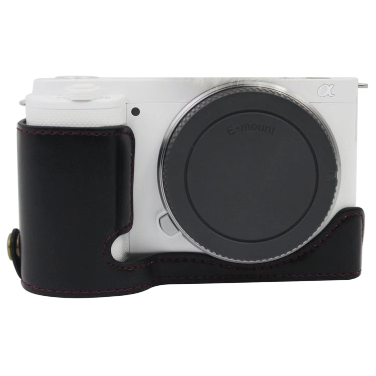 ฐานเคสกล้องหนัง PU ครึ่งตัวพร้อมเกลียว 1/4 นิ้วสำหรับ Sony ZV-E10 / ZV-E10L สำหรับ Sony ZV-E10