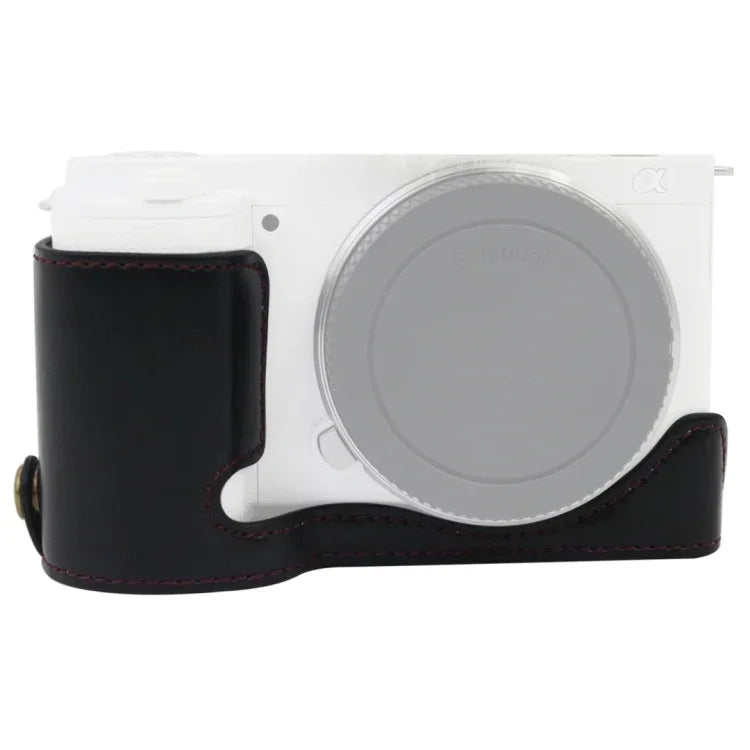 ฐานเคสกล้องหนัง PU ครึ่งตัวพร้อมเกลียว 1/4 นิ้วสำหรับ Sony ZV-E10 / ZV-E10L สำหรับ Sony ZV-E10