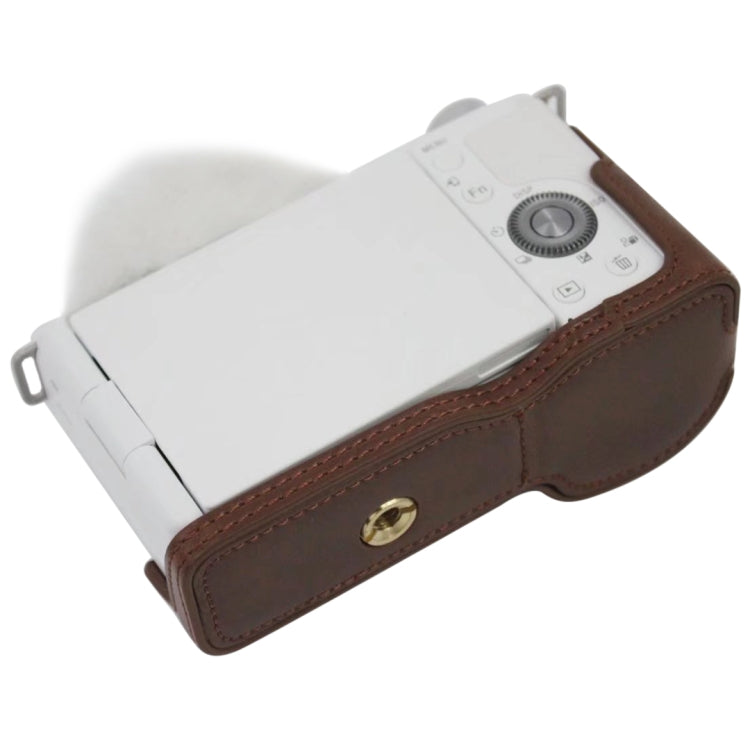 ฐานเคสกล้องหนัง PU ครึ่งตัวพร้อมเกลียว 1/4 นิ้วสำหรับ Sony ZV-E10 / ZV-E10L สำหรับ Sony ZV-E10
