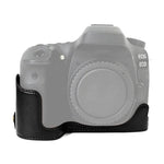 ฐานเคสกล้องหนัง PU ครึ่งตัวพร้อมเกลียว 1/4 นิ้ว สำหรับ Canon EOS 80D / 70D, สำหรับ Canon EOS 80D