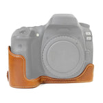 ฐานเคสกล้องหนัง PU ครึ่งตัวพร้อมเกลียว 1/4 นิ้ว สำหรับ Canon EOS 80D / 70D, สำหรับ Canon EOS 80D