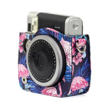 กระเป๋าเคสกล้องหนัง PU ลายฟลามิงโก้สำหรับกล้อง FUJIFILM Instax Mini90, ลายฟลามิงโก้