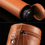 กระเป๋าใส่เลนส์ขนาดใหญ่พิเศษแบบซิปทำจากหนัง PU สำหรับเลนส์กล้อง DSLR ขนาด: 24.5*10.5*10.5 ซม. 24.5 x 10.5 ซม. (น้ำตาล), 24.5 x 10.5 ซม. (กาแฟ), 24.5 x 10.5 ซม. (ดำ)
