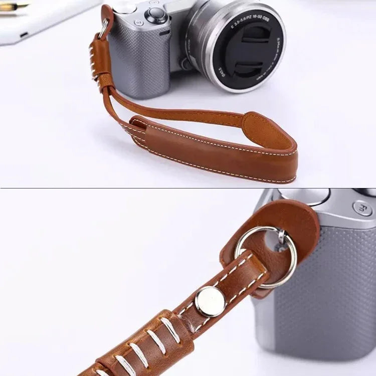 สายรัดข้อมือจับทำจากหนัง PU สำหรับกล้อง SLR / DSLR